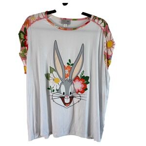 Unique Vintage Looney Tunes Bugs Bunny‎ Floral Graphic Tee Shirt 1X/16